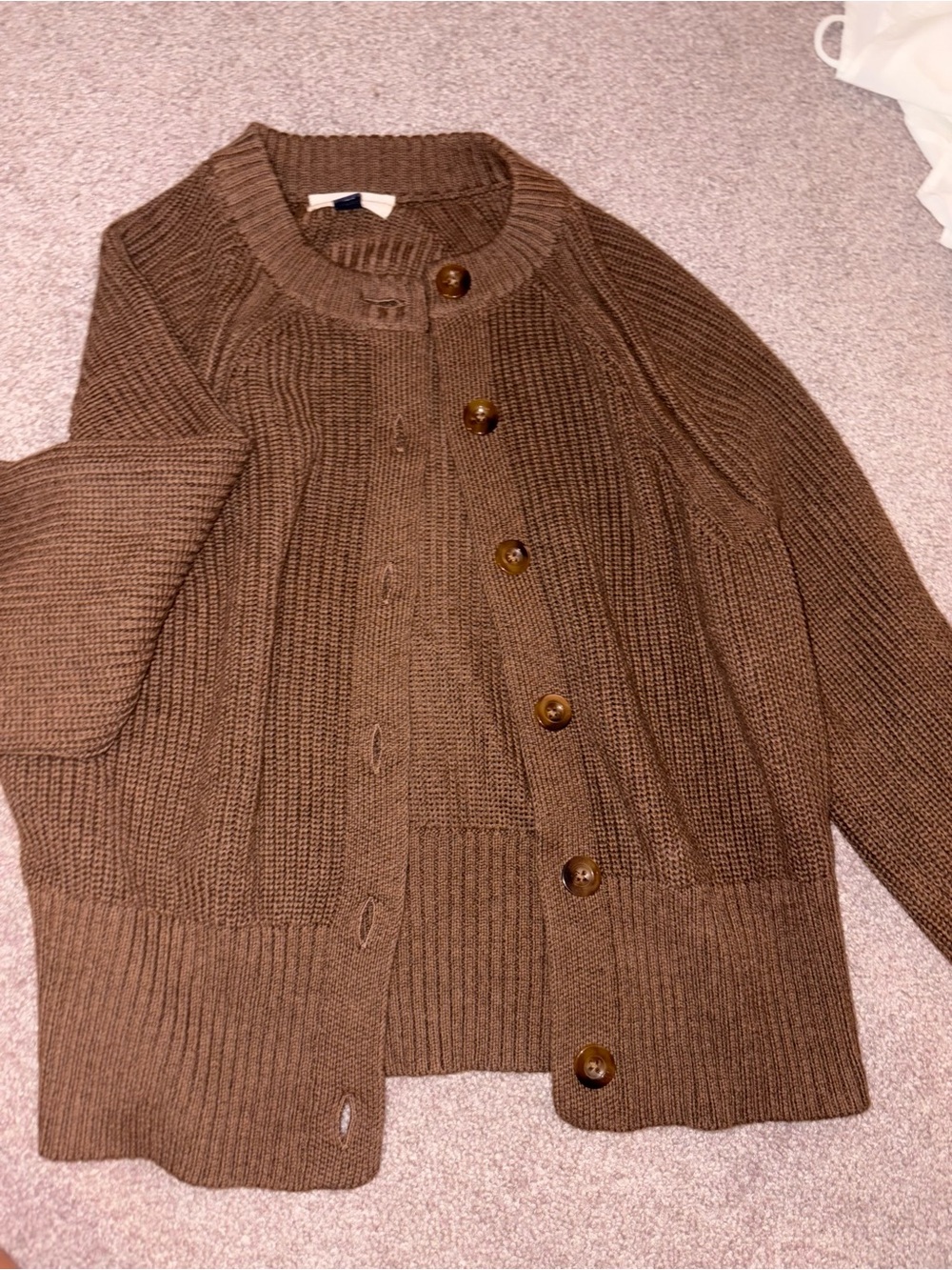 Target Brown Chunky Button-Up Knit Cardigan